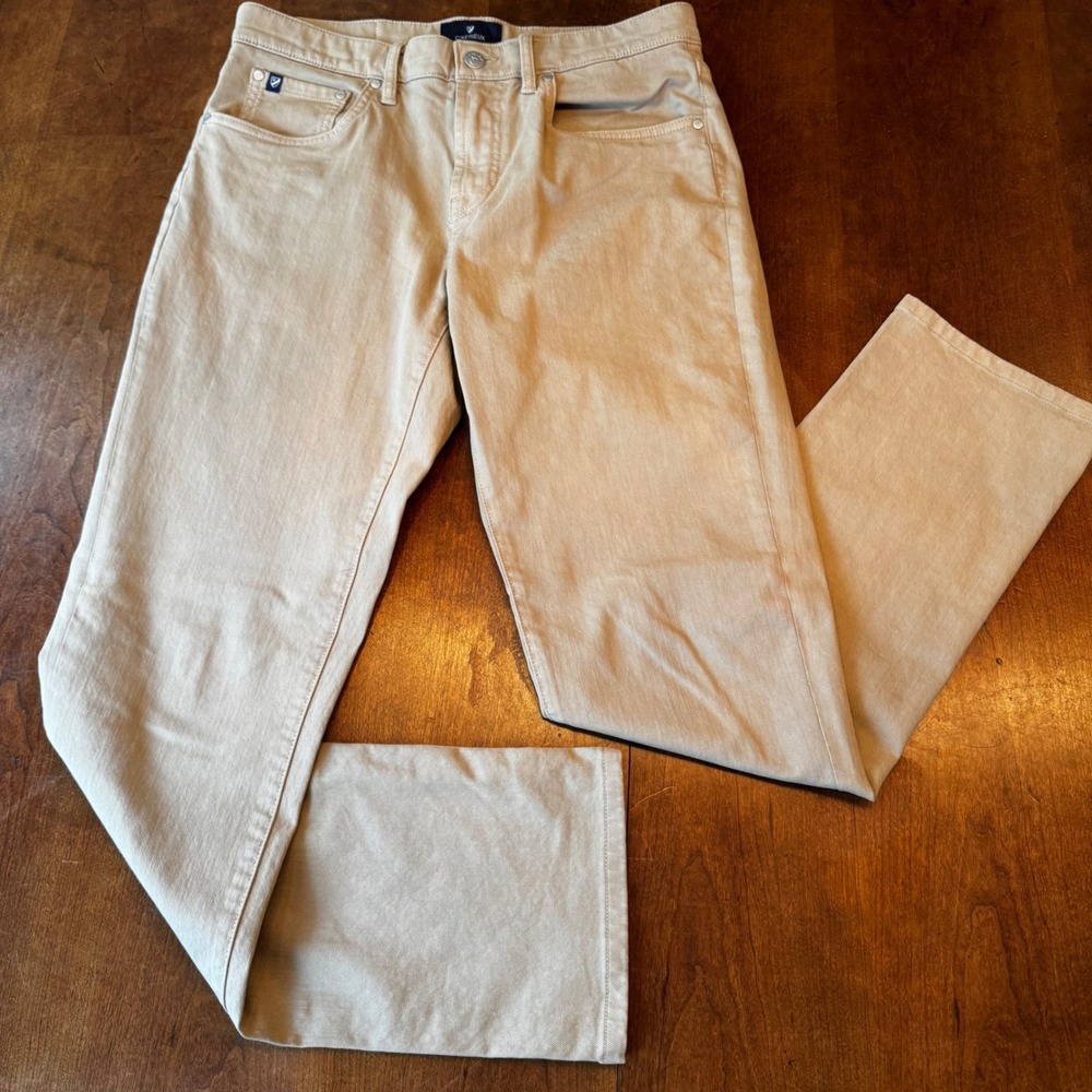 Cremieux Pants Mens 32x33 Tan Khaki Straight Leg 5-Pocket Stretch Chino Trousers